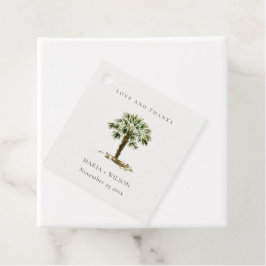 Rustic Tropical Beach Palm Tree Hochzeit dank Geschenkanhänger