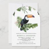 Rustic Tropical Jungle Cute Toucan Baby Shower Einladung (Vorderseite)