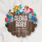 Rustic Tropical Palm Blätter Aloha Baby Dusche Fav Geschenkanhänger (Vorderseite)