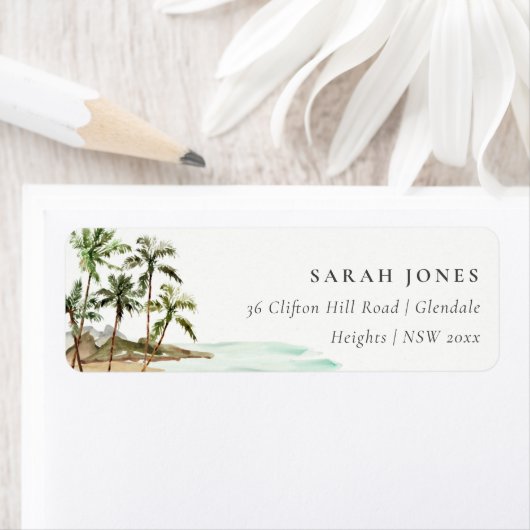 Rustic Tropical Palm Trees Beach Sand-Adresse (Insitu)