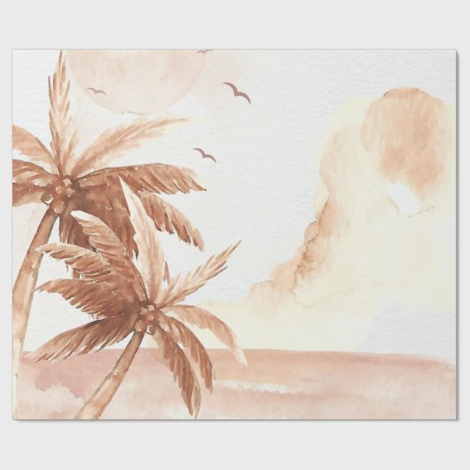 Rustic Tropical Palms Geschenkpapier (Flach)