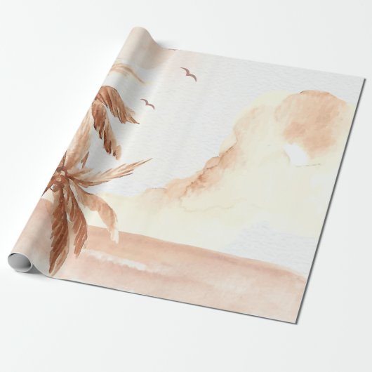 Rustic Tropical Palms Geschenkpapier (Ungerollt)