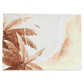 Rustic Tropical Palms Große Geschenktüte (Rückseite)