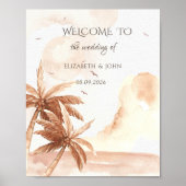 Rustic Tropical Palms Wedding Poster (Vorne)