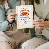 Rustic Turkey Thanksgiving Dinner Gingham Fall Einladung
