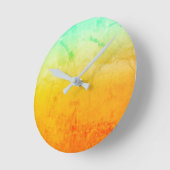 Rustic Turquoise and Gold Runde Wanduhr (Winkel)