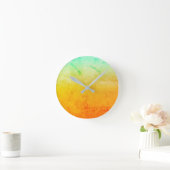 Rustic Turquoise and Gold Runde Wanduhr (Zuhause)
