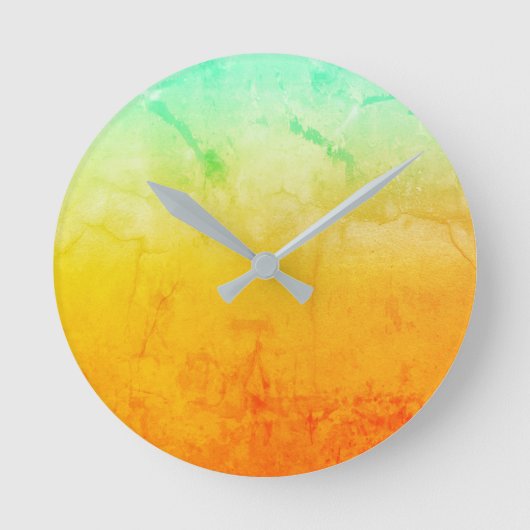 Rustic Turquoise and Gold Runde Wanduhr (Vorderseite)