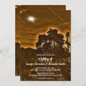 Rustic twinkle light country wedding invitation save the date (Vorne/Hinten)