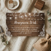 Rustic Twinkle Lights Wedeymoon Fund Card