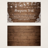 Rustic Twinkle Lights Wedeymoon Fund Card (Vorne & Hinten)