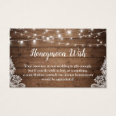 Rustic Twinkle Lights Wedeymoon Fund Card (Vorderseite)