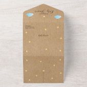 Rustic Twinkle Twinkle Blue Clouds Baby Dusche All In One Einladung (Außenbereich)