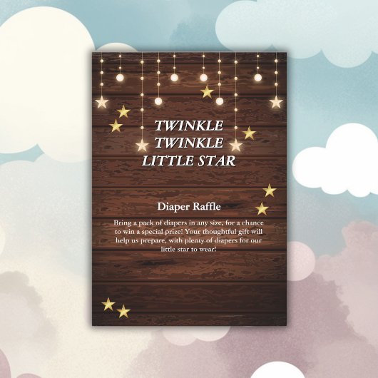 Rustic Twinkle Twinkle Little Star Baby Dusche Begleitkarte