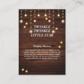 Rustic Twinkle Twinkle Little Star Baby Dusche Begleitkarte (Vorderseite)