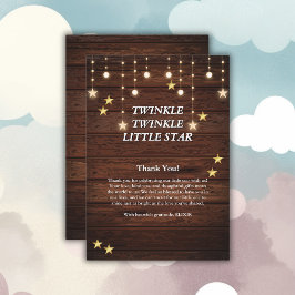 Rustic Twinkle Twinkle Little Star Baby Dusche Dankeskarte