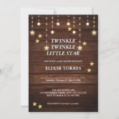 Rustic Twinkle Twinkle Little Star Baby Dusche Einladung (Vorderseite)