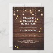 Rustic Twinkle Twinkle Little Star Baby Dusche Einladung (Vorderseite)