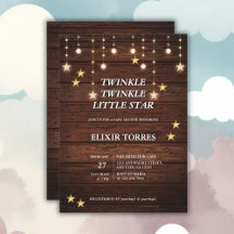 Rustic Twinkle Twinkle Little Star Baby Dusche