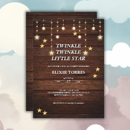 Rustic Twinkle Twinkle Little Star Baby Dusche Einladung