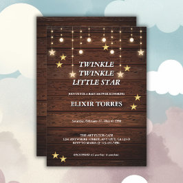 Rustic Twinkle Twinkle Little Star Baby Dusche Einladung