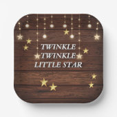 Rustic Twinkle Twinkle Little Star Baby Dusche Pappteller (Vorderseite)