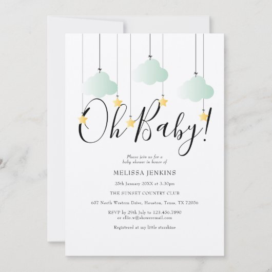 Rustic Twinkle Twinkle Oh Baby Showdusche Einladung (Vorderseite)