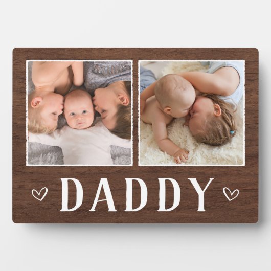 Rustic Two Foto Daddy Fotoplatte (Vorderseite)