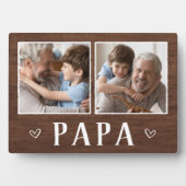 Rustic Two Foto Papa Grandpa Fotoplatte (Vorderseite)