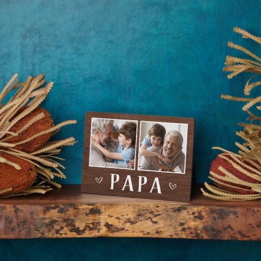 Rustic Two Foto Papa Grandpa Fotoplatte (Seite)