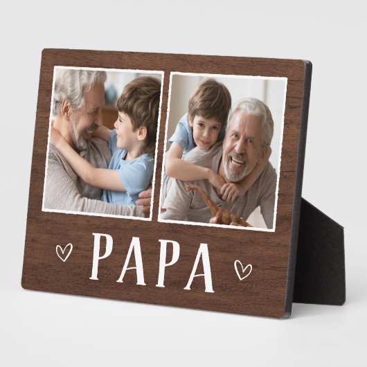 Rustic Two Foto Papa Grandpa Fotoplatte (Seite)