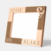 Rustic Two-Tone Personalized Couple Photo  Geätzte Rahmen (Links)