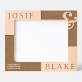Rustic Two-Tone Personalized Couple Photo  Geätzte Rahmen (Vorderseite)