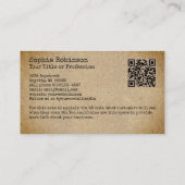 Rustic Typewriter Font Kraft Paper Style Visitenkarte (Rückseite)