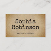 Rustic Typewriter Font Kraft Paper Style Visitenkarte (Vorderseite)