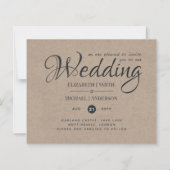Rustic TYPOGRAHY Wedding Invites - Kraft Look (Vorderseite)