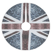 Rustic UK flag red blue sparkles glitters Polyester Weihnachtsbaumdecke (Vorderseite)