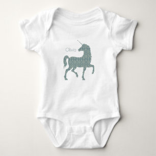Rustic Unicorn Olivia Mystical Horse Fügen Sie Ihr Baby Strampler