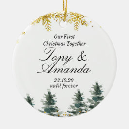 Rustic Unser erstes Weihnachtsgeschenk Keramik Ornament