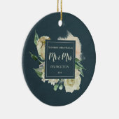 Rustic unsere ersten Weihnachten als Mr. & Mrs. Na Keramik Ornament (Rechts)