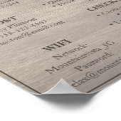 Rustic Vacation Rental Welcome Poster (Ecke)