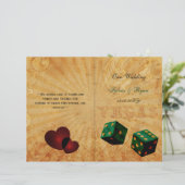 Rustic Vegas Emerald Green gefaltetes Hochzeitspro (Stehend Vorderseite)
