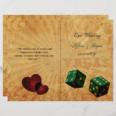 Rustic Vegas Emerald Green gefaltetes Hochzeitspro (Vorne/Hinten)