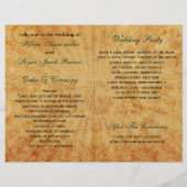 Rustic Vegas Emerald Green gefaltetes Hochzeitspro (Rückseite)