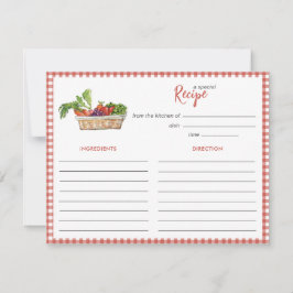Rustic vegetables Bridal shower Recipe card Mitteilungskarte