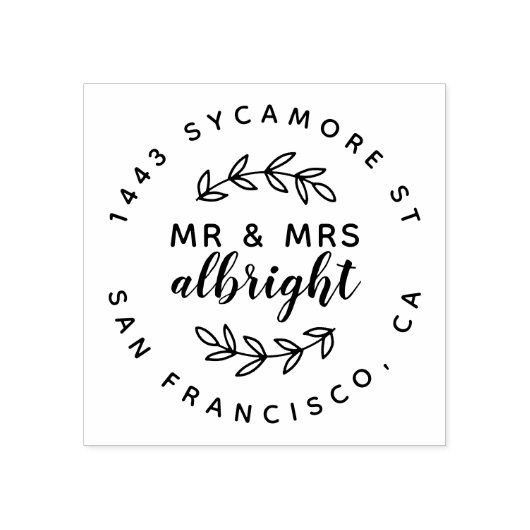 Rustic Verheiratet Couple Rücksendeadresse Gummistempel (Prägung)