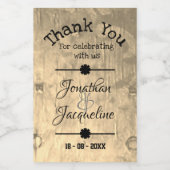 Rustic Vielen Dank einfache Skriptnamen Wedding Mi Weinetikett (Einzelnes Label)