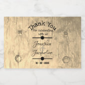 Rustic Vielen Dank für einfache SkriptWedding Mini Schaumweinetikett (Einzelnes Label)