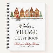 Rustic Village House Winter Baby Showbook Notizblock (Vorderseite)