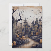 Rustic Village Jack-O'Lanterns Halloween-Party Einladung (Rückseite)